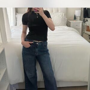 White fox boutique dark wash mid waist jeans